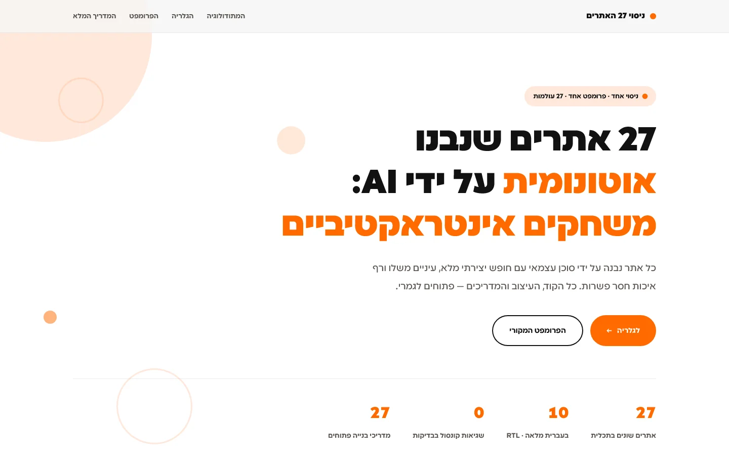 27 אתרים — רשת הגלריה של כל האתרים